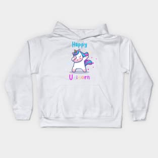 Happy Unicorn Cool Unicorn With Stars Kids Hoodie